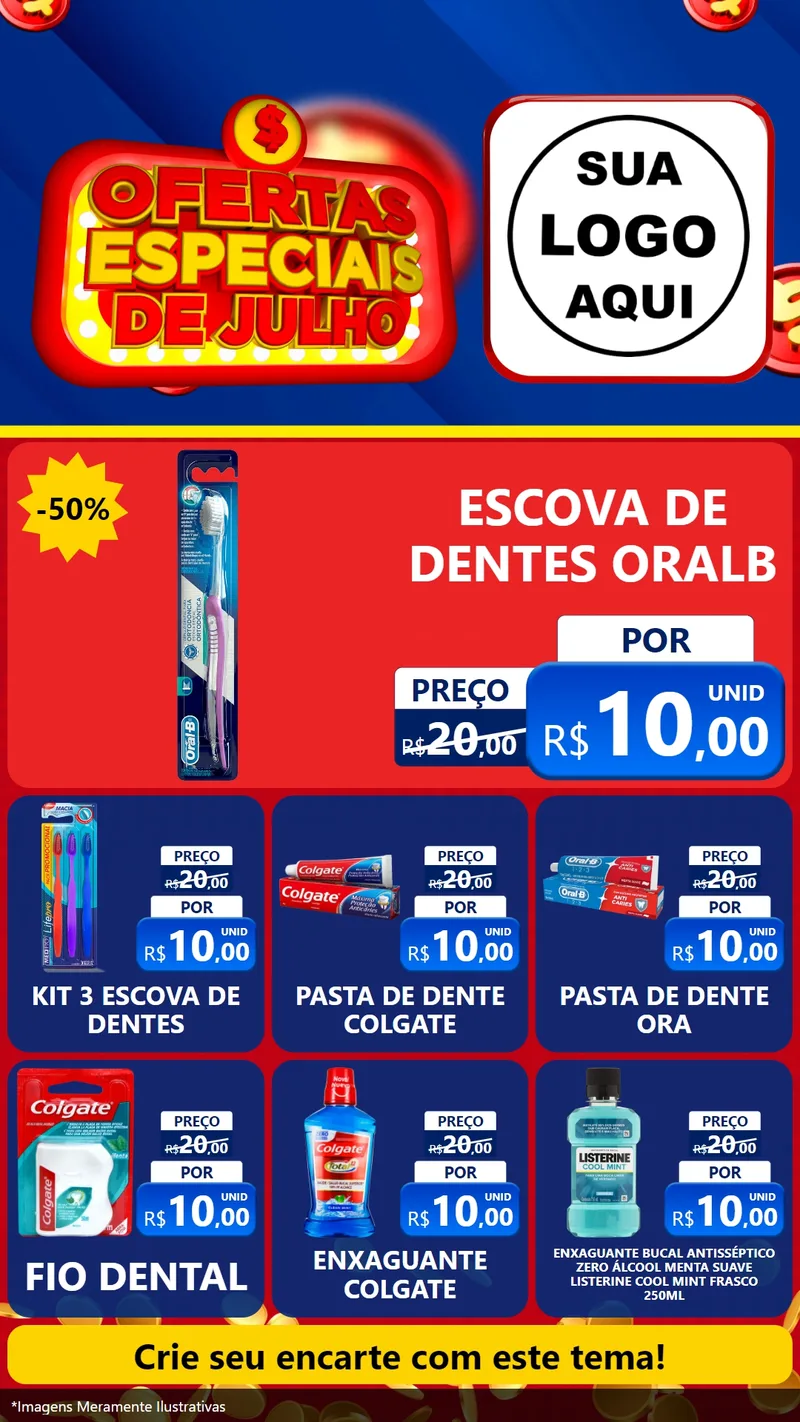 Modelo de Rede Social para Stories com o tema Ofertas Especiais de Julho para Higiene Pessoal