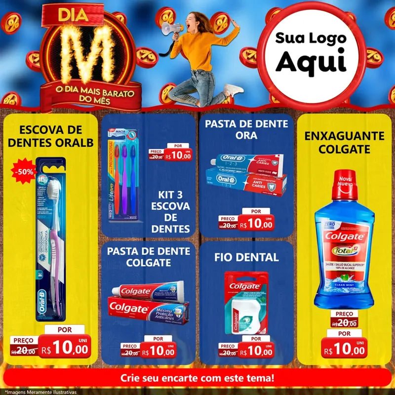 Modelo de Rede Social para Feed Facebook com o tema Dia M - O Dia Mais Barato Do Mês para Higiene Pessoal