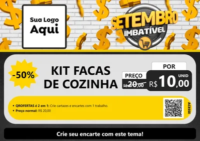 Modelo de Cartaz para Cartaz A4 Horizontal com o tema Setembro Imbatível para Utilidades Domésticas