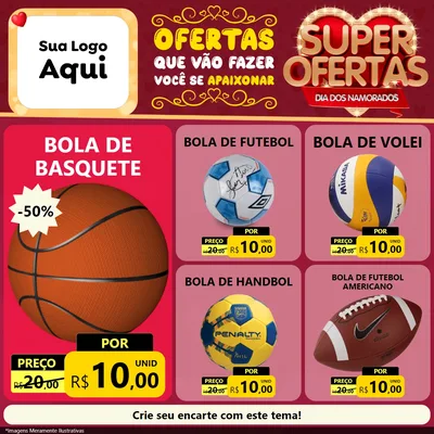 Modelo de Rede Social para Feed Facebook com o tema Dia dos Namorados para Artigos Esportivos