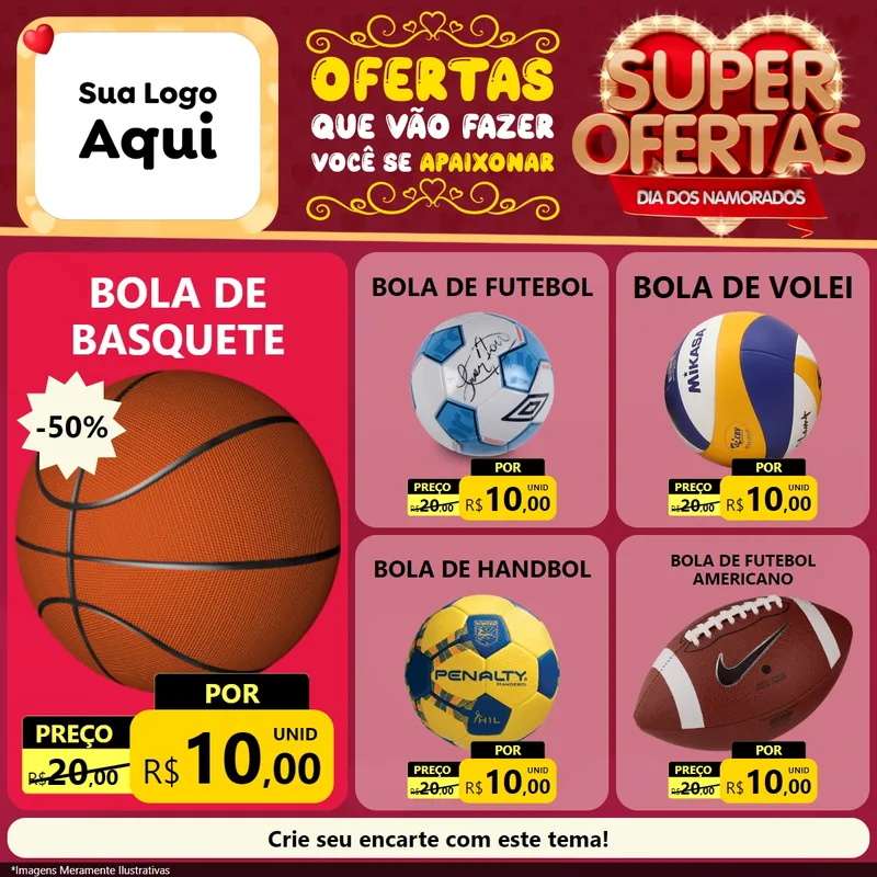 Modelo de Rede Social para Feed Facebook com o tema Dia dos Namorados para Artigos Esportivos
