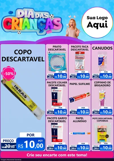 Modelo de Encarte para Encarte A4 Vertical com o tema Dia Das Crianças para Embalagens