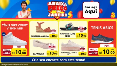 Modelo de TV para TV Horizontal com o tema Abaixa Preço em Janeiro para Calçados