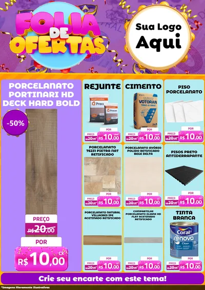 Modelo de Encarte para Encarte A4 Vertical com o tema Folia de Ofertas para Pisos e revestimentos