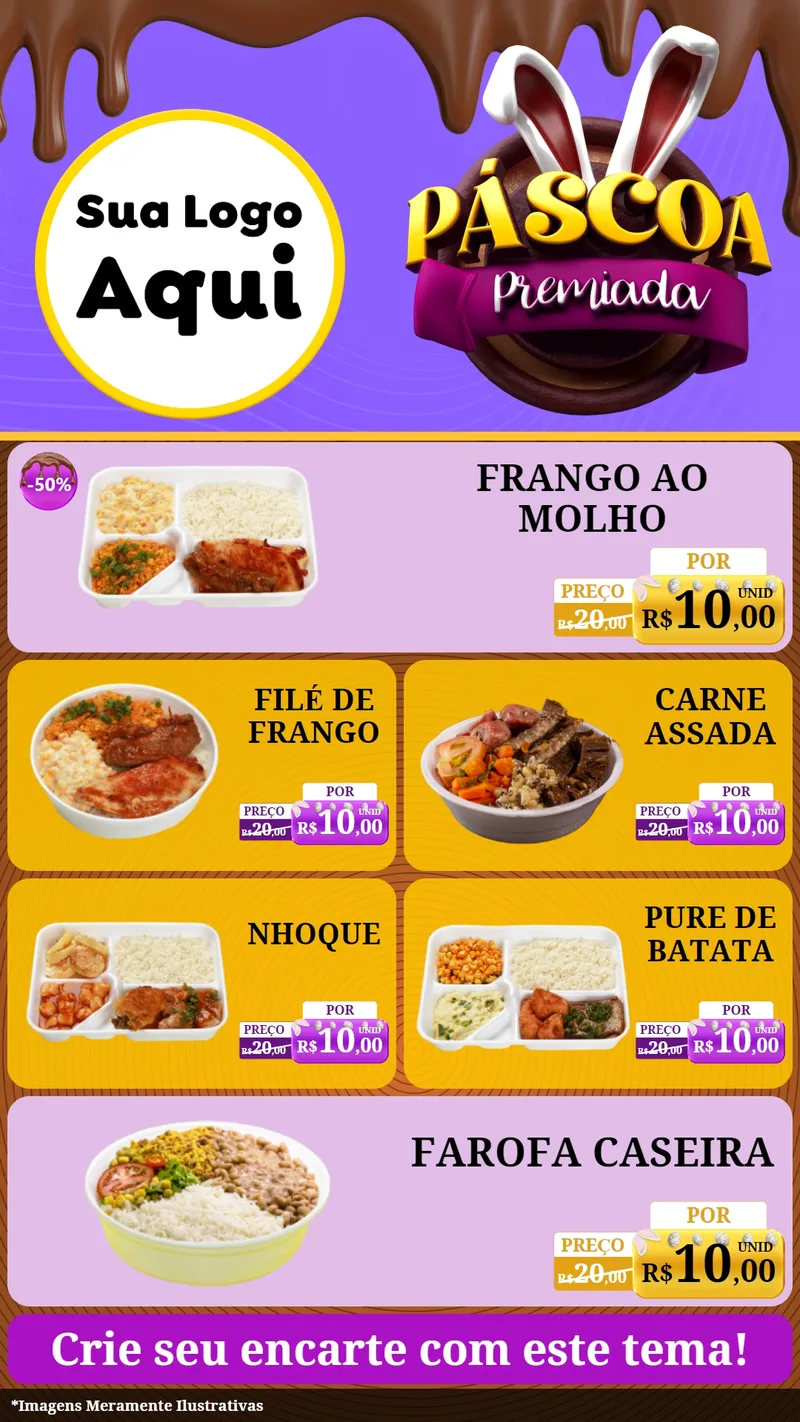 Modelo de TV para TV Vertical com o tema Páscoa Premiada para Restaurante