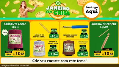 Modelo de TV para TV Horizontal com o tema Janeiro Sem Crise para Armarinho e Aviamentos