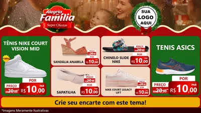 Modelo de TV para TV Horizontal com o tema Alegria Em Família - Super Ofertas para Calçados