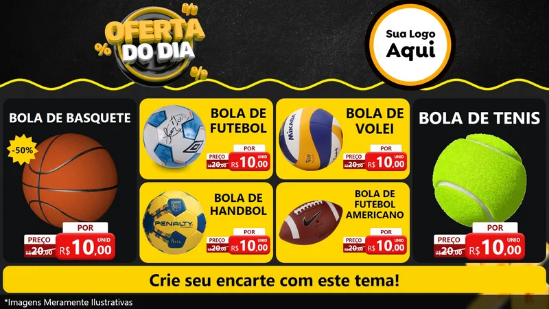 Modelo de TV para TV Horizontal com o tema Oferta Do Dia para Artigos Esportivos