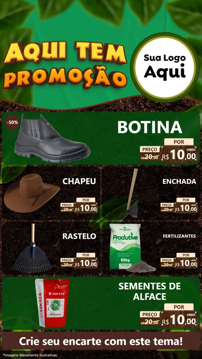 Modelo de TV para TV Vertical com o tema Aqui tem Promoção para Agropecuária