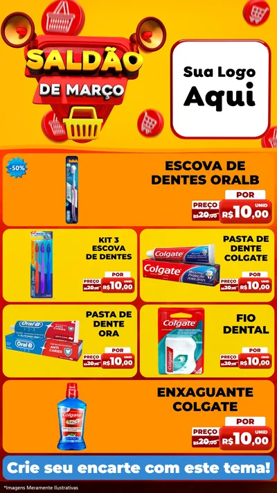 Modelo de TV para TV Vertical com o tema Saldão de Março para Higiene Pessoal