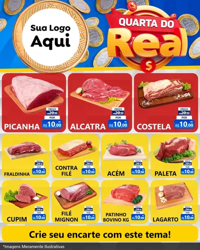 Modelo de Rede Social para Feed Instagram com o tema Quarta do Real para Açougue