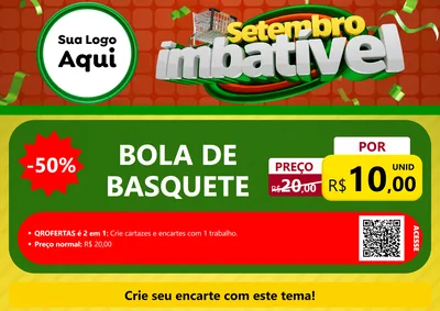 Modelo de Cartaz para Cartaz A4 Horizontal com o tema Setembro Imbatível para Artigos Esportivos