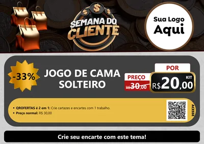 Modelo de Cartaz para Cartaz A4 Horizontal com o tema Semana do Cliente para Cama, Mesa e Banho