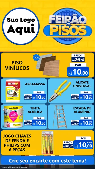 Modelo de TV para TV Vertical com o tema Feirão de Pisos para Material para Construção
