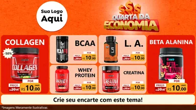 Modelo de TV para TV Horizontal com o tema Quarta da Economia para Suplementos alimentares