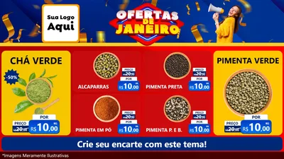 Modelo de TV para TV Horizontal com o tema Ofertas de Janeiro para Produtos Naturais