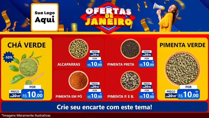 Modelo de TV para TV Horizontal com o tema Ofertas de Janeiro para Produtos Naturais