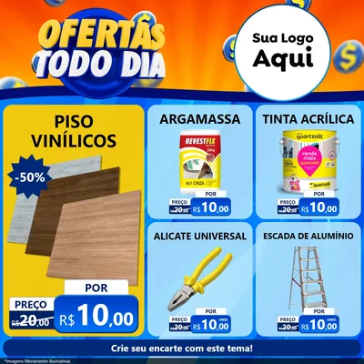Modelo de Rede Social para Feed Facebook com o tema Ofertas Todo Dia para Material para Construção