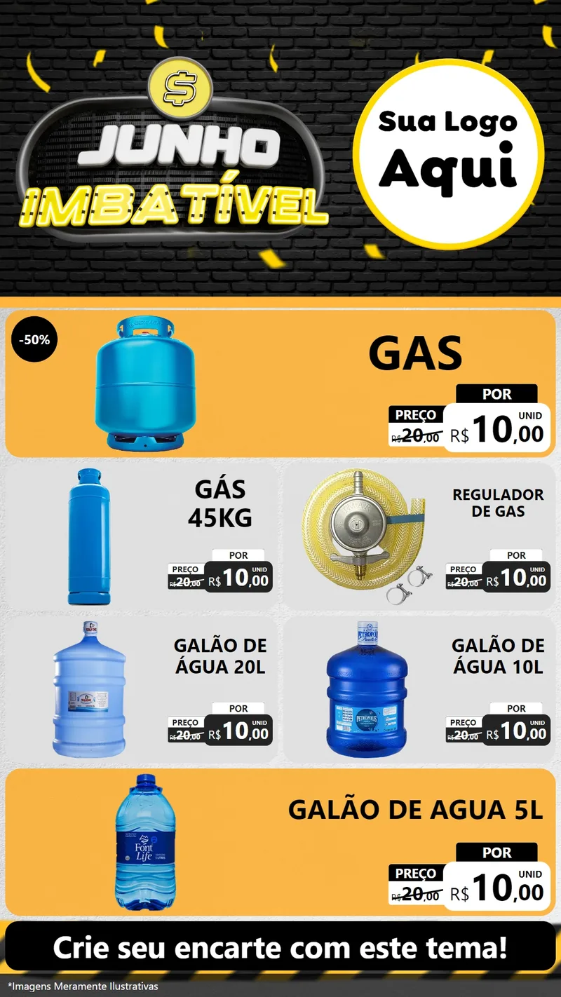 Modelo de TV para TV Vertical com o tema Junho Imbatível para Água e gás