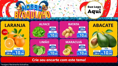 Modelo de TV para TV Horizontal com o tema Nosso Bloquinho para Hortifrúti