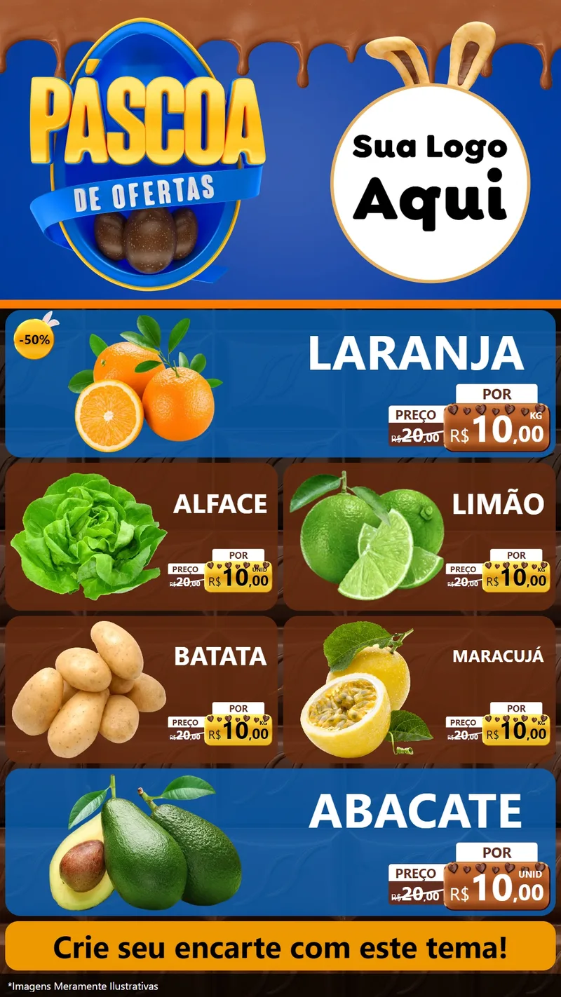 Modelo de TV para TV Vertical com o tema Páscoa de Ofertas para Hortifrúti