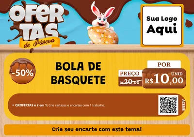 Modelo de Cartaz para Cartaz A4 Horizontal com o tema Ofertas de Páscoa para Artigos Esportivos