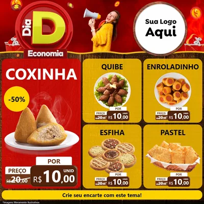 Modelo de Rede Social para Feed Facebook com o tema Dia D Economia para Salgadaria