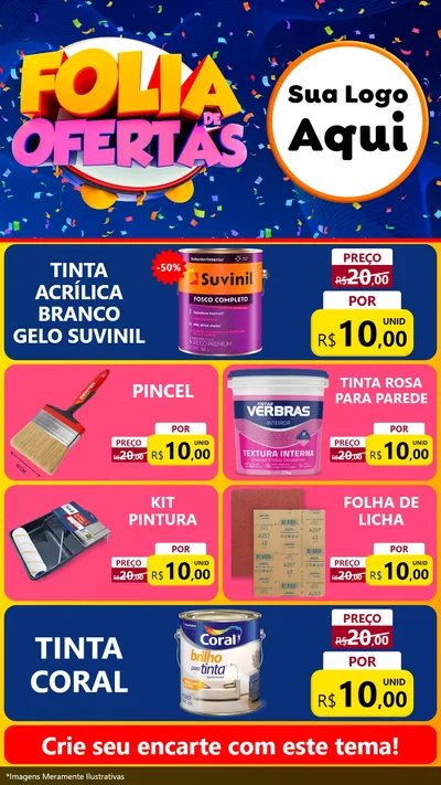 Modelo de TV para TV Vertical com o tema Folia de Ofertas para Tintas e Ferramentas