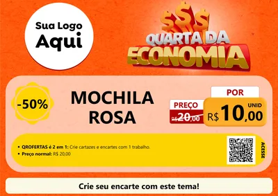 Modelo de Cartaz para Cartaz A4 Horizontal com o tema Quarta da Economia para Papelaria