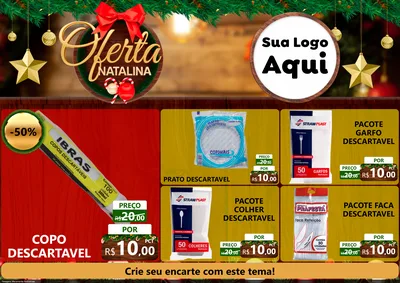 Modelo de Encarte para Encarte A4 Horizontal com o tema Ofertas Natalina para Embalagens