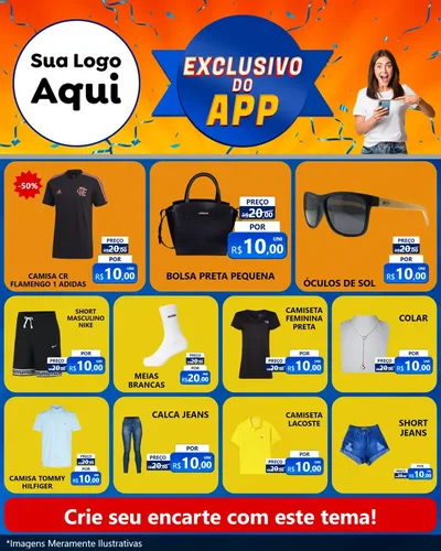 Modelo de Rede Social para Feed Instagram com o tema Exclusivo do Aplicativo para Roupas e acessórios