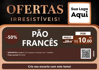 Modelo de Cartaz para Cartaz A4 Horizontal com o tema Ofertas Irresistíveis! para Padaria