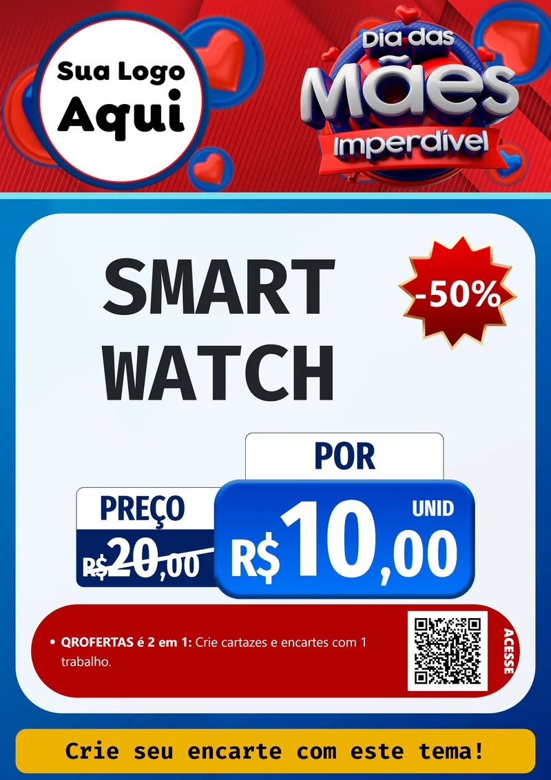 Modelo de Cartaz para Cartaz A4 Vertical com o tema Dia Das Mães Imperdível para Informática