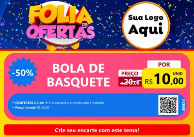 Modelo de Cartaz para Cartaz A4 Horizontal com o tema Folia de Ofertas para Artigos Esportivos