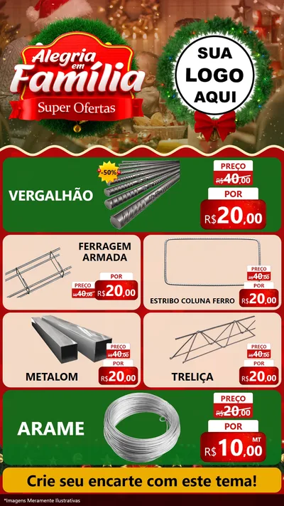 Modelo de TV para TV Vertical com o tema Alegria Em Família - Super Ofertas para Ferragens