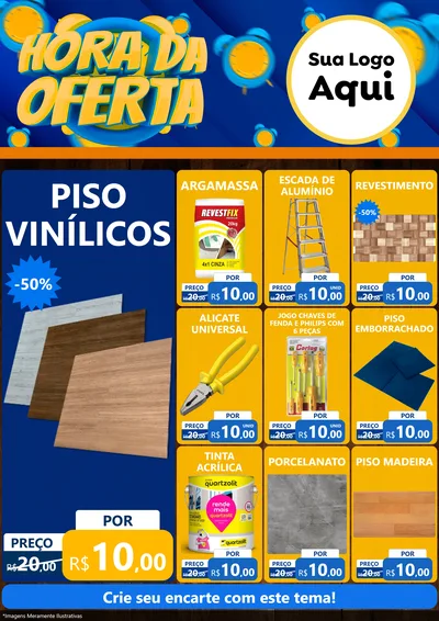 Modelo de Encarte para Encarte A4 Vertical com o tema Hora da Oferta para Material para Construção