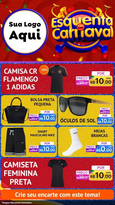Modelo de TV para TV Vertical com o tema Esquenta de Carnaval para Roupas e acessórios