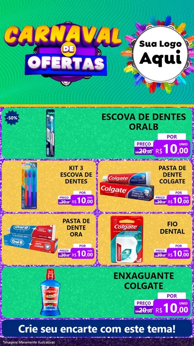 Modelo de TV para TV Vertical com o tema Carnaval de Ofertas para Higiene Pessoal