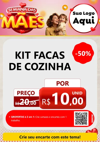 Modelo de Cartaz para Cartaz A4 Vertical com o tema Semana das Mães para Utilidades Domésticas