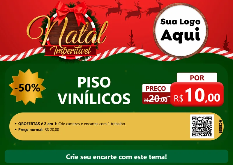 Modelo de Cartaz para Cartaz A4 Horizontal com o tema Natal Imperdível para Material para Construção