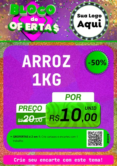 Modelo de Cartaz para Cartaz A4 Vertical com o tema Bloco de Ofertas para Supermercado