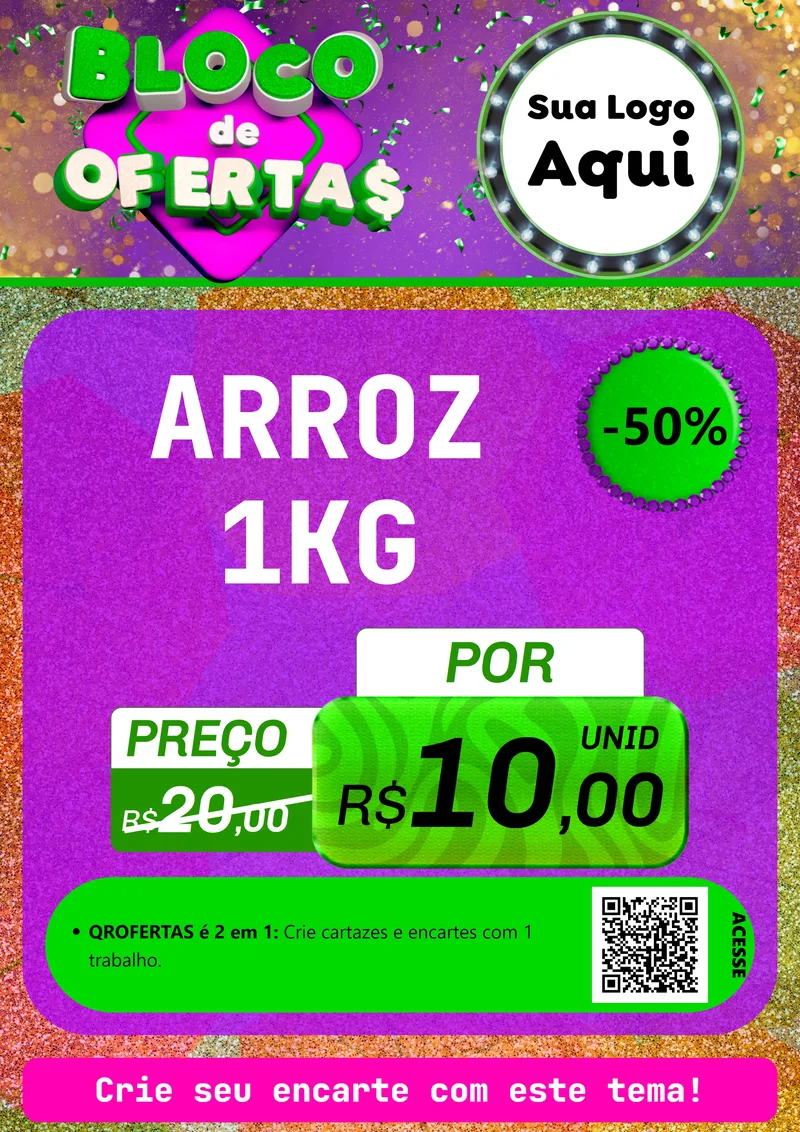 Modelo de Cartaz para Cartaz A4 Vertical com o tema Bloco de Ofertas para Supermercado