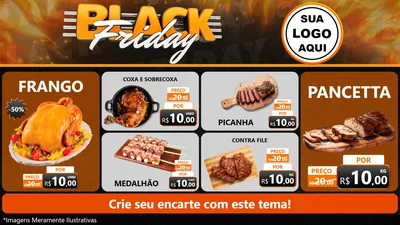 Modelo de TV para TV Horizontal com o tema Black Friday para Assados