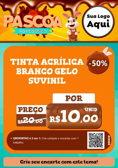 Modelo de Cartaz para Cartaz A4 Vertical com o tema Páscoa Fantástica para Tintas e Ferramentas