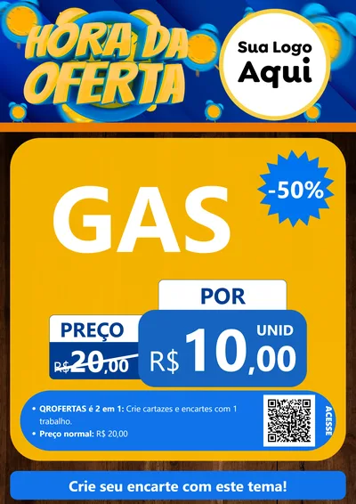 Modelo de Cartaz para Cartaz A4 Vertical com o tema Hora da Oferta para Água e gás