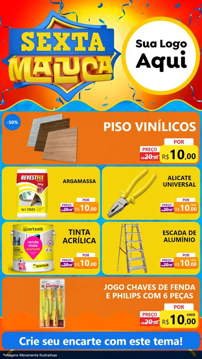 Modelo de TV para TV Vertical com o tema Sexta Maluca para Material para Construção