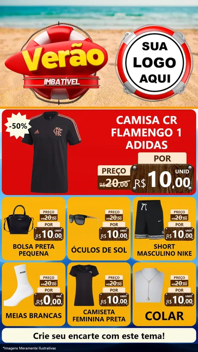 Modelo de Rede Social para Stories com o tema Verão Imbatível para Roupas e acessórios