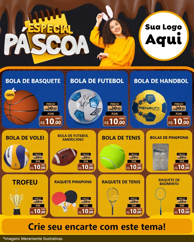 Modelo de Rede Social para Feed Instagram com o tema Especial Páscoa para Artigos Esportivos