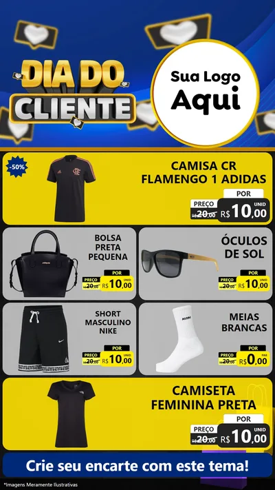 Modelo de TV para TV Vertical com o tema Dia Do Cliente para Roupas e acessórios