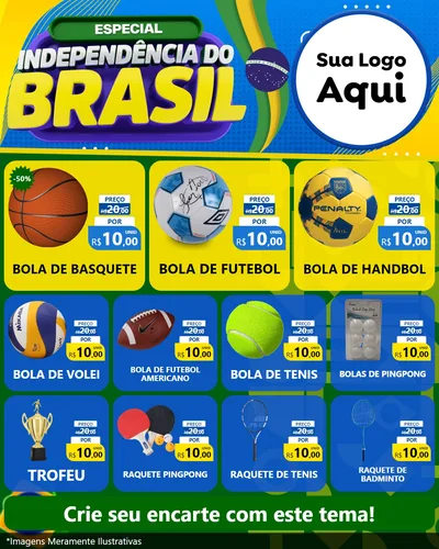 Modelo de Rede Social para Feed Instagram com o tema Especial Independência do Brasil para Artigos Esportivos